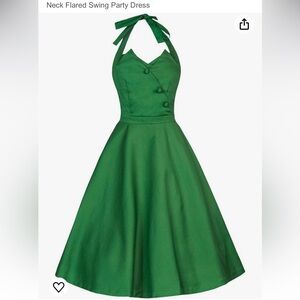 Lindy Bop Green Halter Swing Dress
